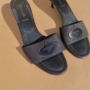 SOLD Iconic 2000s Prada Nylon Logo mules